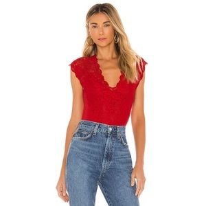 Never Worn - Red Lace Bodysuit